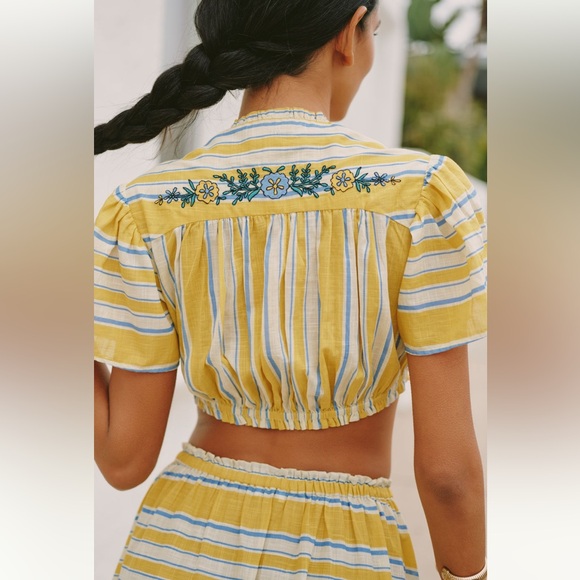 Anthropologie Celandine Copacabana Skirt Set Rio Stripe Size M NWT Resort Spring - Picture 4 of 13